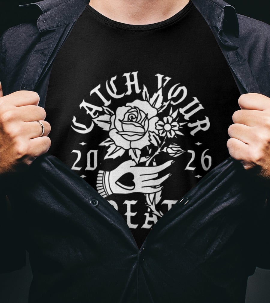 Catch Your Breath 2026 Floral Hand Heart Blooms T-Shirt