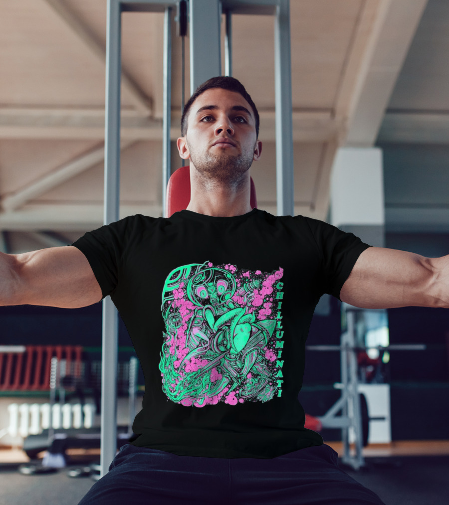 Chilluminati Alien Mantid Retro Comic Style Psychedelic T-Shirt