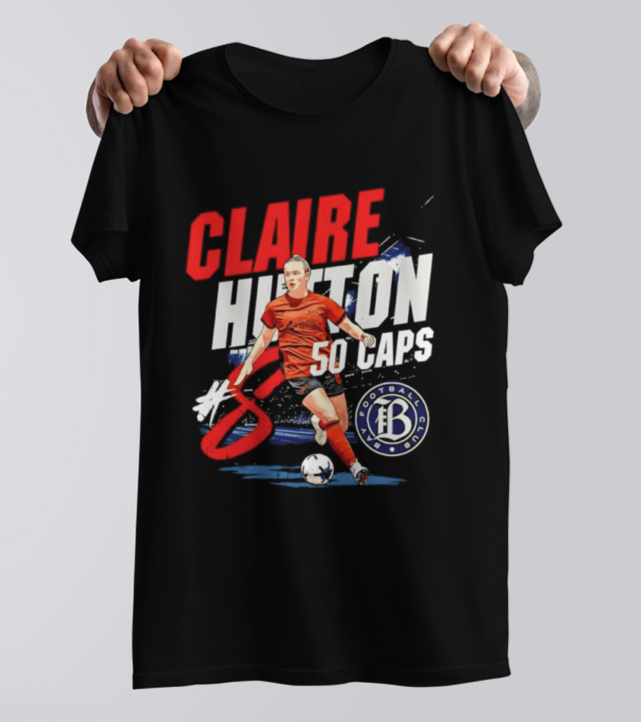 Claire Hutton Bay FC 50 Caps Number 8 Soccer Player T-Shirt