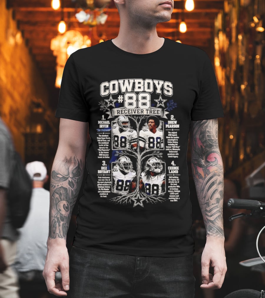 Dallas Cowboys 88 Receiver Tree Football Players With Iconic Legends And Achievements T-Shirt
