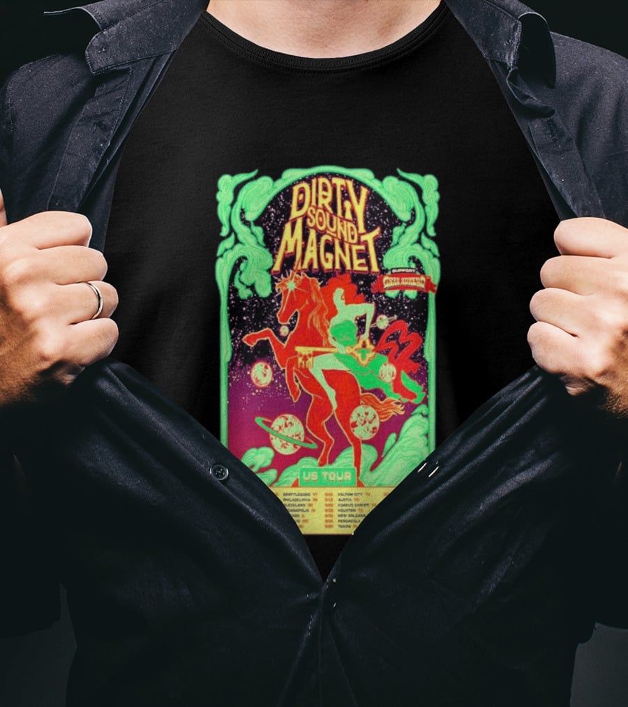 Dirty Sound Magnet US Tour 2026 Cosmic Horse Rider Greensboro To Jacksonville T-Shirt