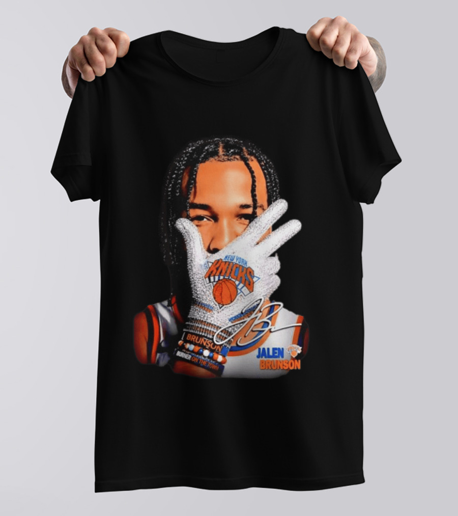 New York Knicks Jalen Brunson Iceman Burner Signature Basketball Player T-Shirt