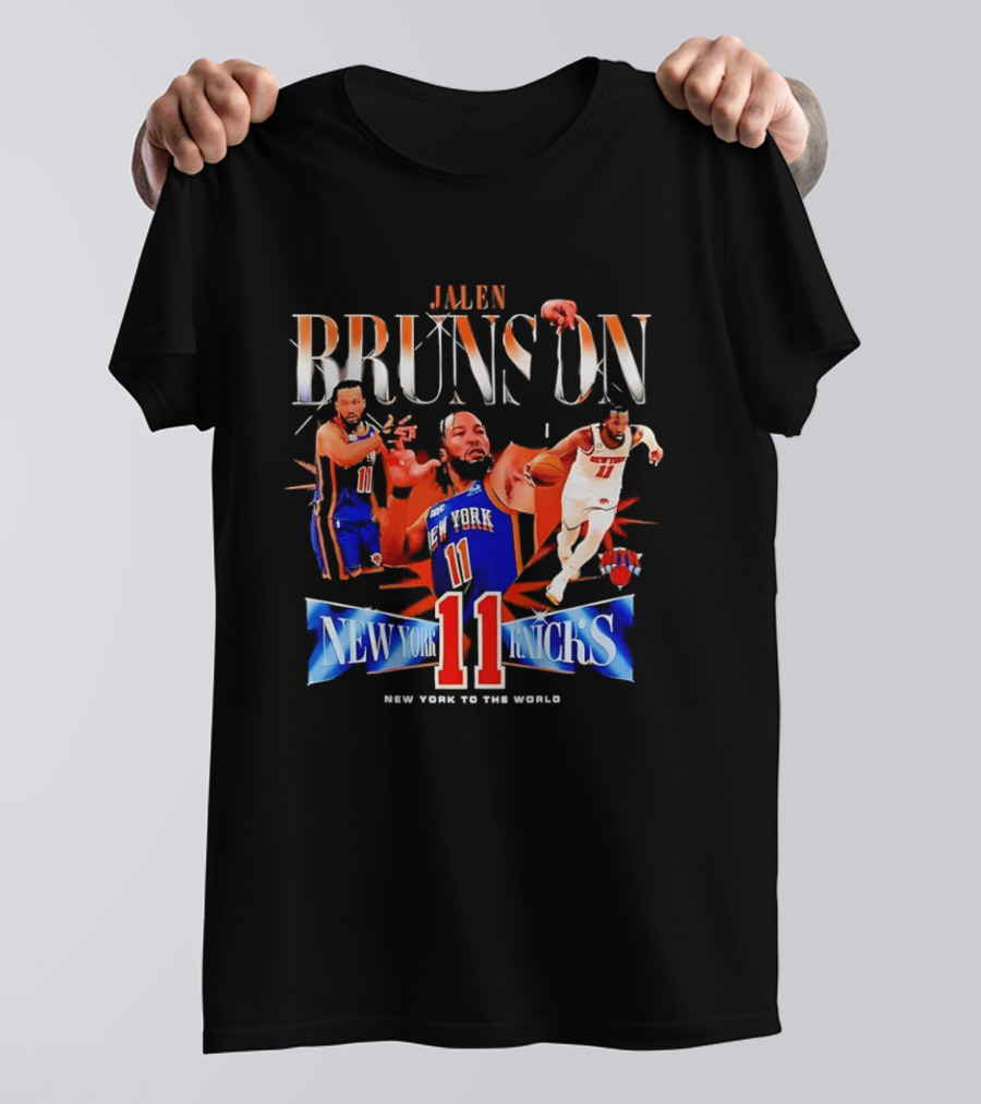 Jalen Brunson New York Knicks 11 New York To The World T-Shirt