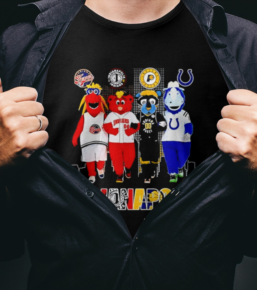 Indiana Fever Pacers Colts Indians Mascots Indianapolis T-Shirt