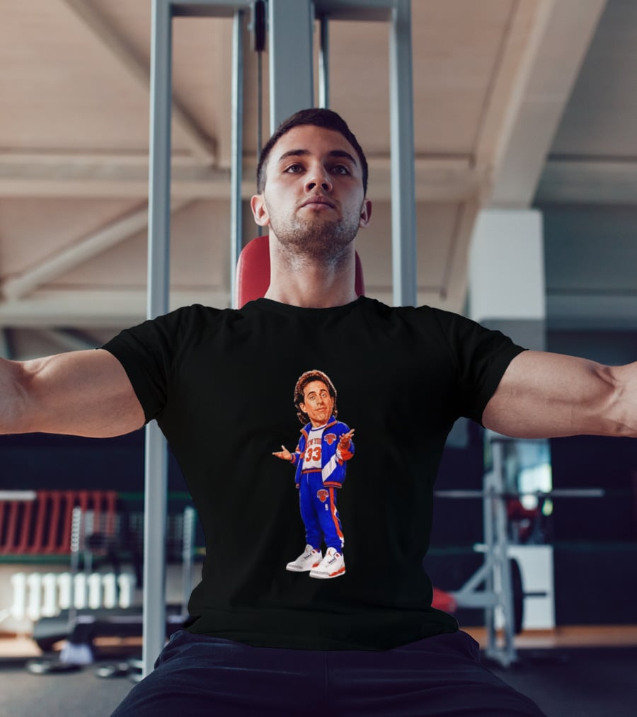 Jerry Seinfeld Knicks NBA Cartoon New York 33 Basketball T-Shirt