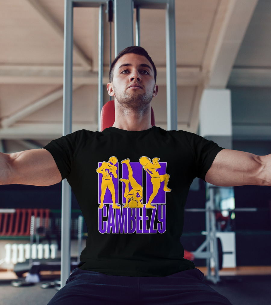 Cambeezy Lil Player 24 Purple Gold Football T-Shirt