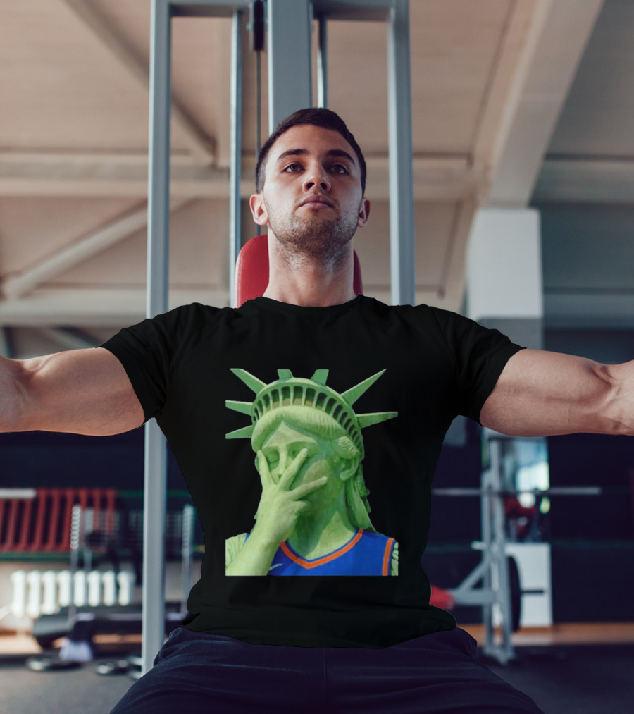 Liberty And Brunson For All Jalen Brunson 3 Points Pose Statue Of Liberty Knicks Jersey T-Shirt