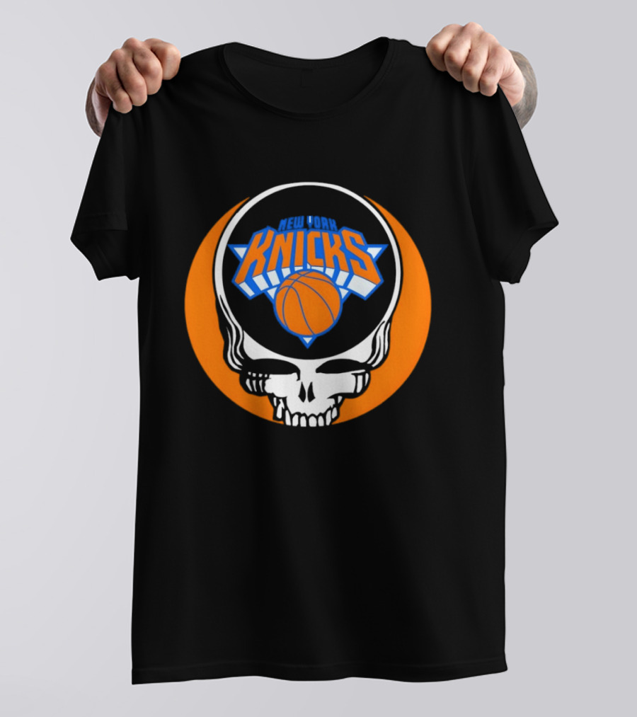 New York Knicks Grateful Dead Basketball Skull Logo Steal Your Face T-Shirt
