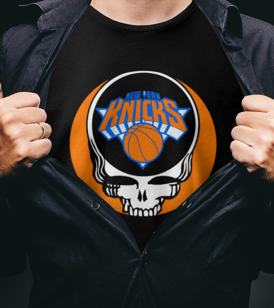 New York Knicks Grateful Dead Basketball Skull Logo Steal Your Face T-Shirt