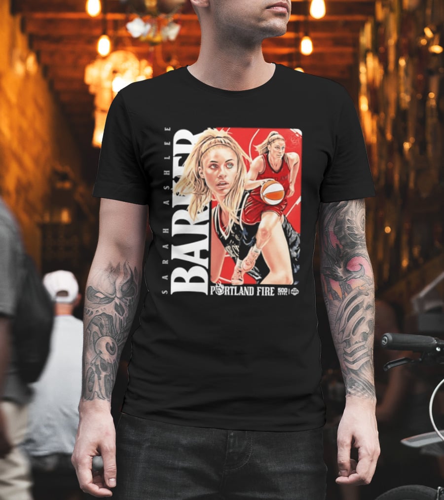 Sarah Ashlee Barker Portland Fire WNBA Basketball Player Action T-Shirt