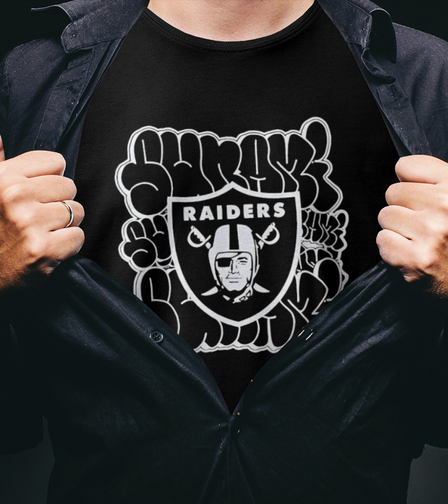 Suavecito Raiders Graffiti Bubble Shield T-Shirt