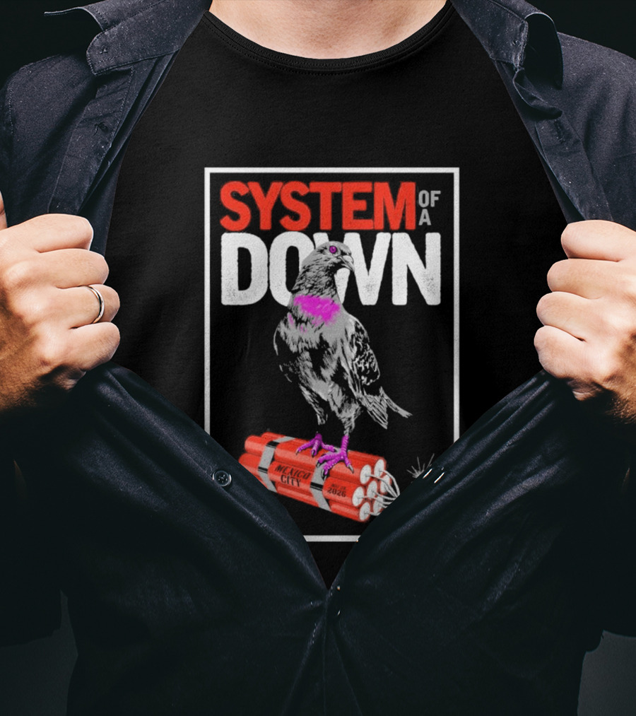 System Of A Down May 27 28 2026 Ciudad De Mexico Pigeon Dynamite T-Shirt
