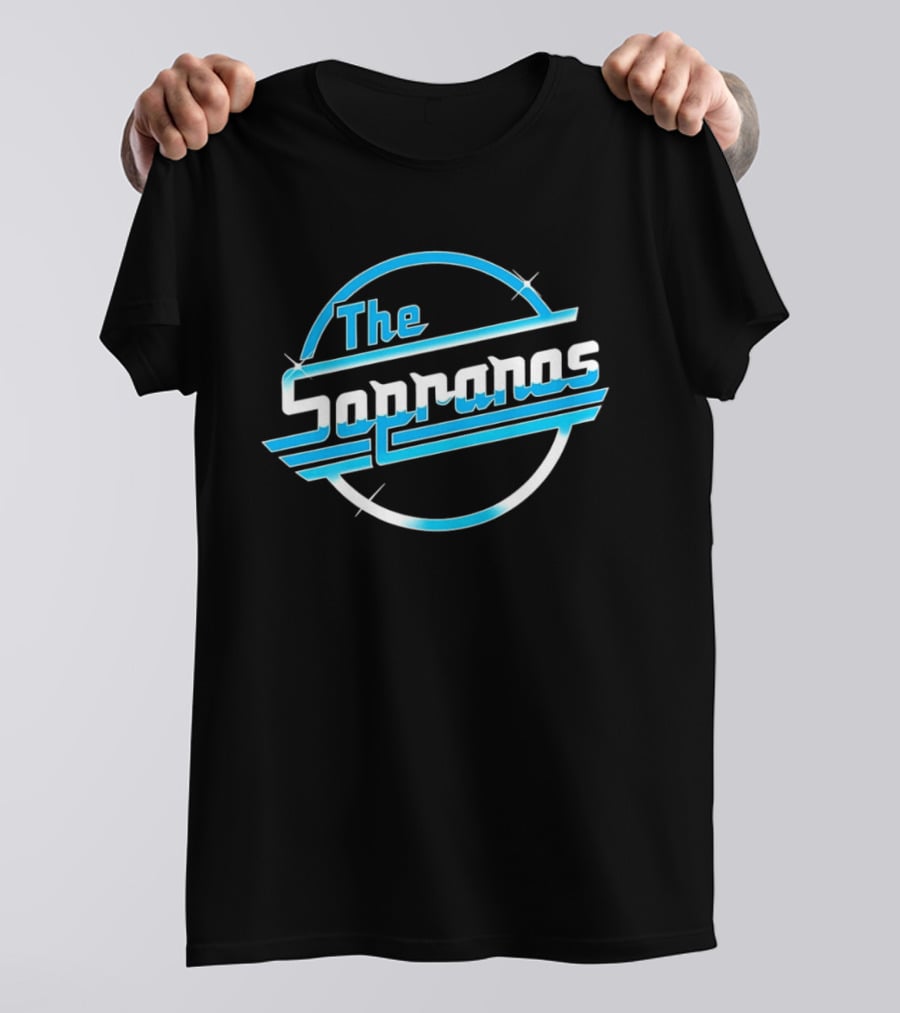 The Sopranos Blue Sparkle Retro Circle T-Shirt