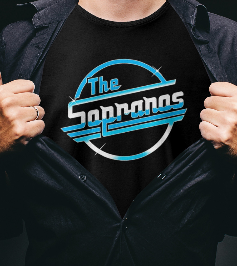 The Sopranos Blue Sparkle Retro Circle T-Shirt