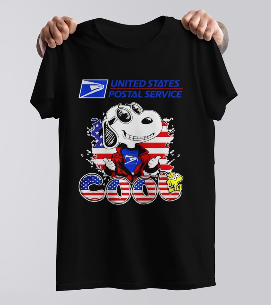 United States Postal Service Snoopy American Flag Cool 250th T-Shirt