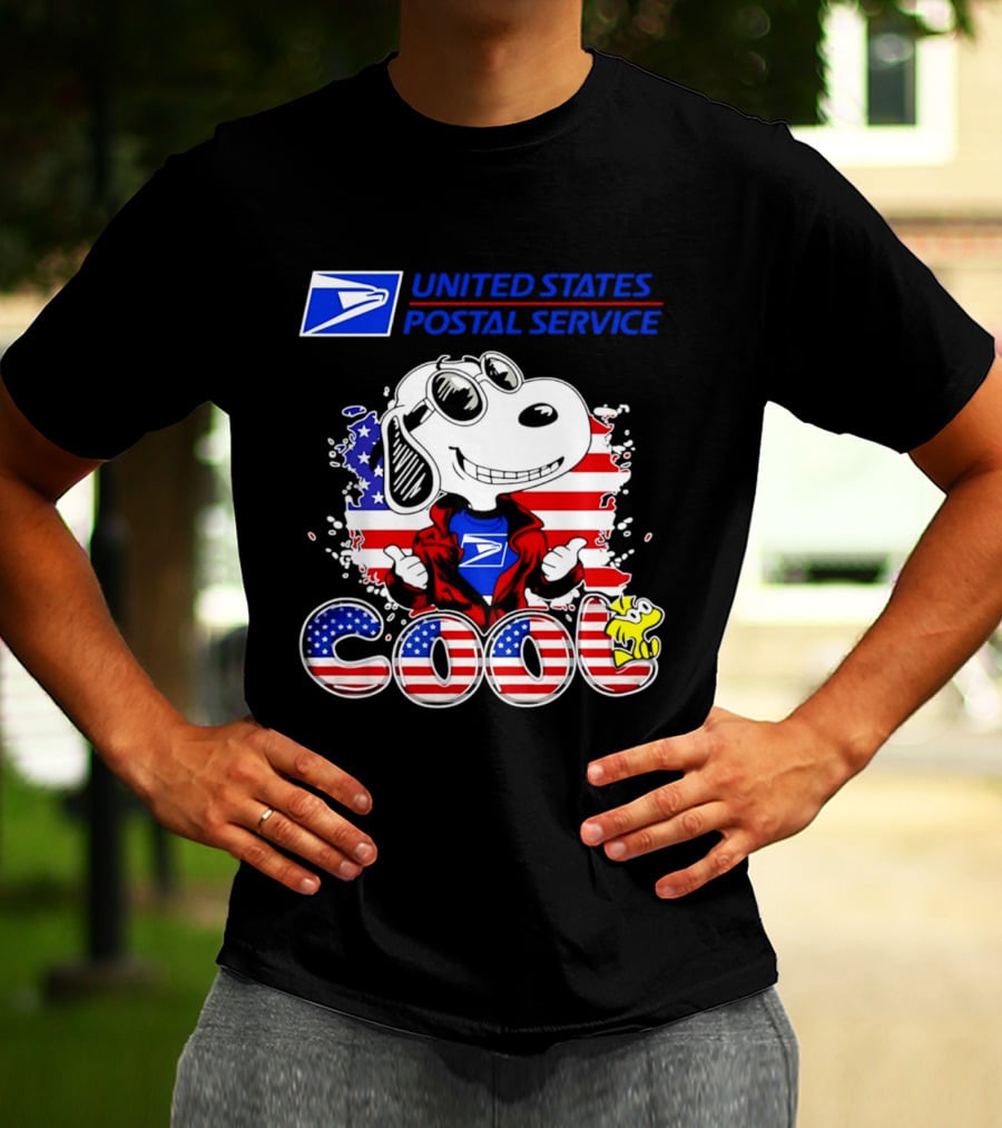 United States Postal Service Snoopy American Flag Cool 250th T-Shirt