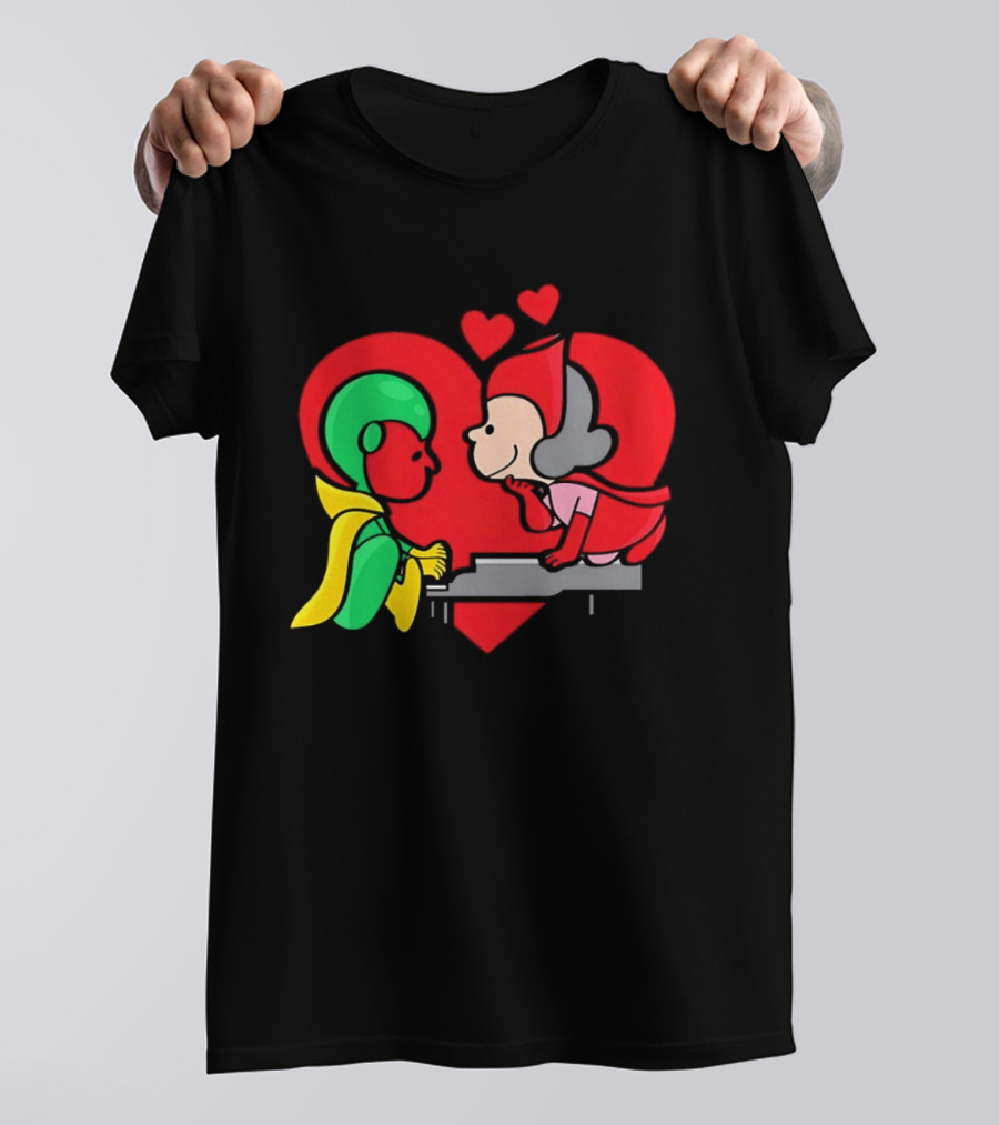 WandaVision Vision Scarlet Witch Piano Romantic T-Shirt