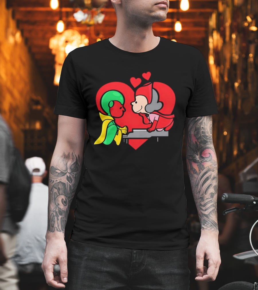 WandaVision Vision Scarlet Witch Piano Romantic T-Shirt