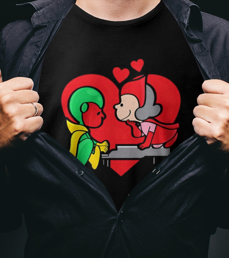WandaVision Vision Scarlet Witch Piano Romantic T-Shirt
