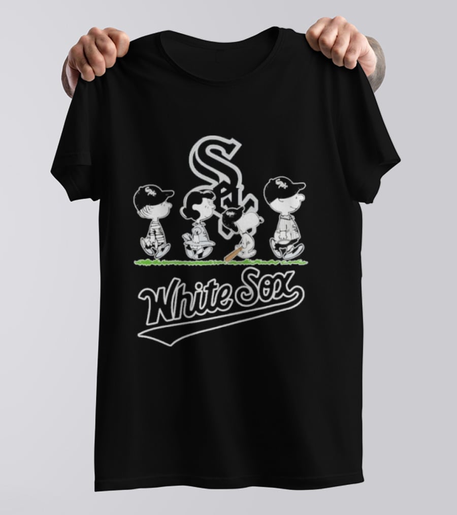 2026 White Sox Peanuts Abbey Road Characters Baseball Walk T-Shirt