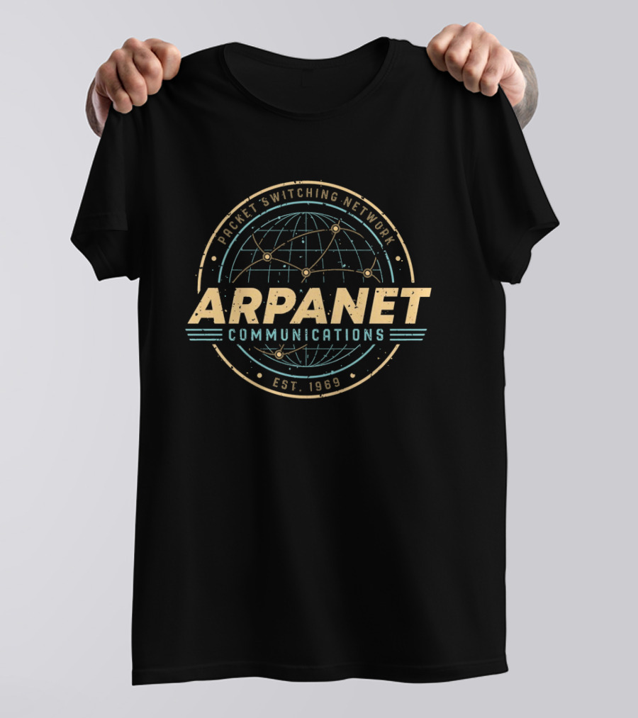 Arpanet Communications Packet Switching Network Est 1969 Vintage Internet History T-Shirt