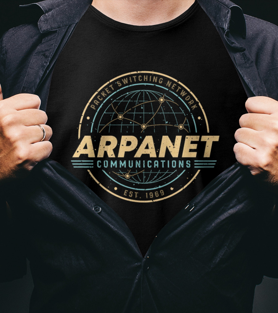 Arpanet Communications Packet Switching Network Est 1969 Vintage Internet History T-Shirt