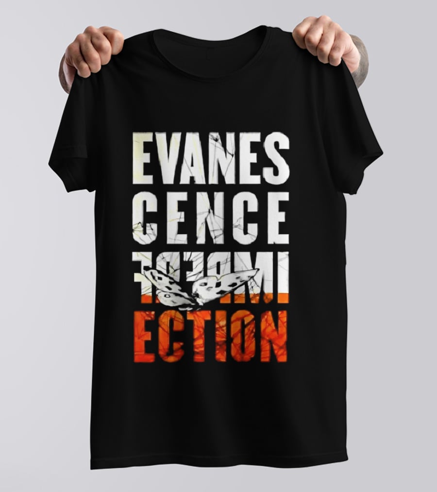 Evanescence Imperfection Butterfly White Text Orange Gradient T-Shirt