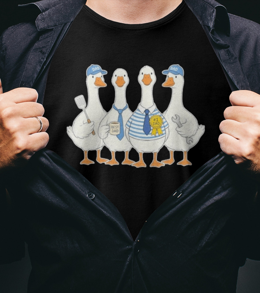Father's Day Dad Geese Best Dad #1 Dad T-Shirt