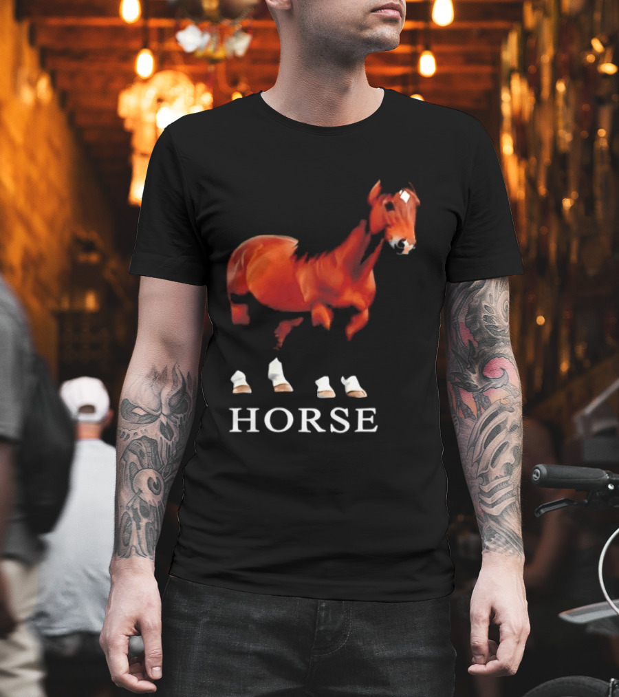Horse Realistic Equestrian Art Style Hoof T-Shirt