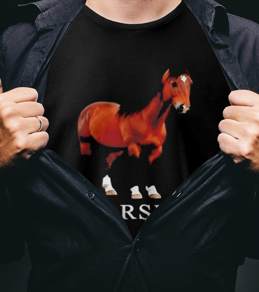 Horse Realistic Equestrian Art Style Hoof T-Shirt