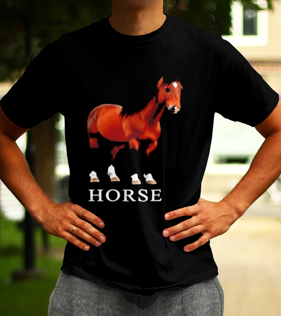 Horse Realistic Equestrian Art Style Hoof T-Shirt