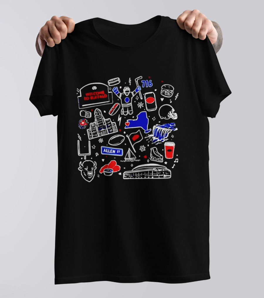 Buffalo New York City Pride 716 Montage With Allen Street And Niagara Celebration T-Shirt
