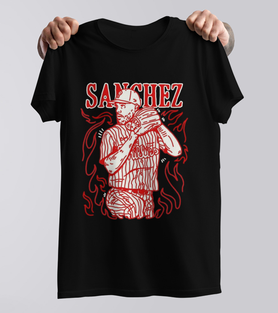 Cristopher Sanchez Philadelphia Phillies Flame Pitcher T-Shirt