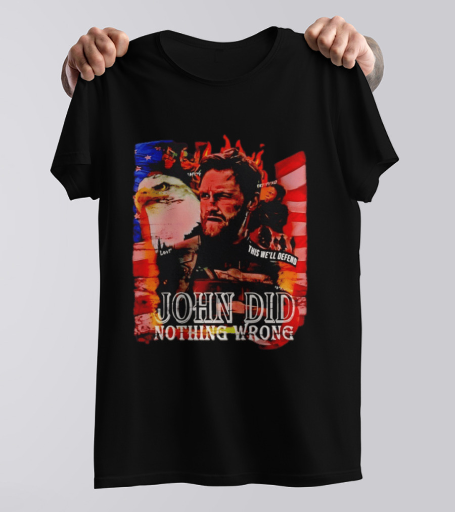 John Walker Marvel Falcon Winter Soldier This We'll Defend American Flag Eagle T-Shirt