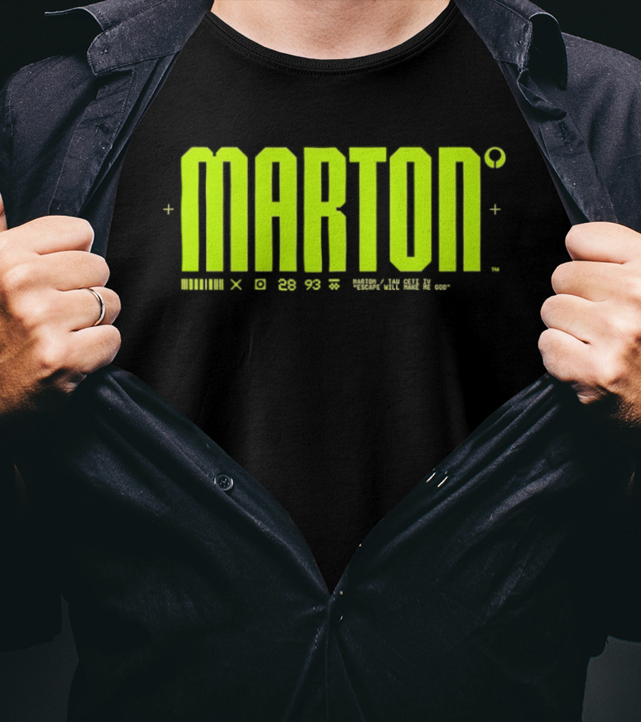 Marton Tau Ceti IV Escape Will Make Me God Sci Fi Retro Futuristic T-Shirt