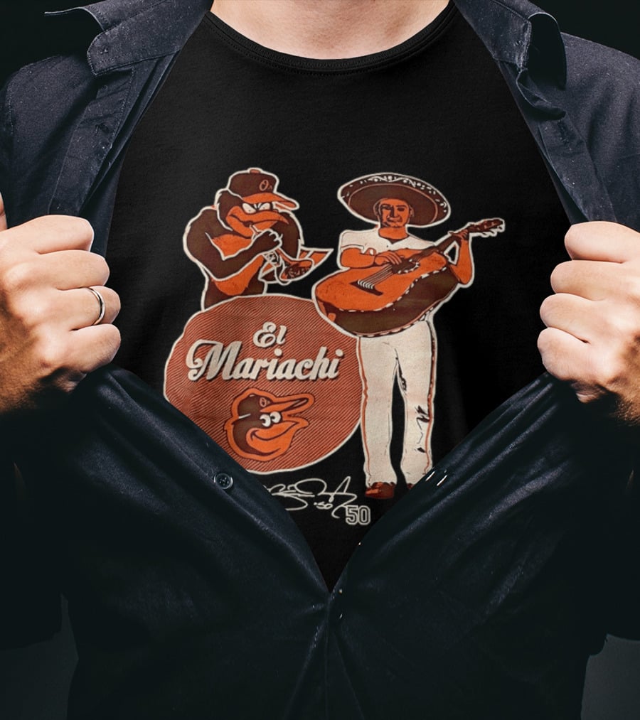 Miguel Gonzalez Baltimore Orioles El Mariachi Guitar Trumpet Player Series 22 50 T-Shirt