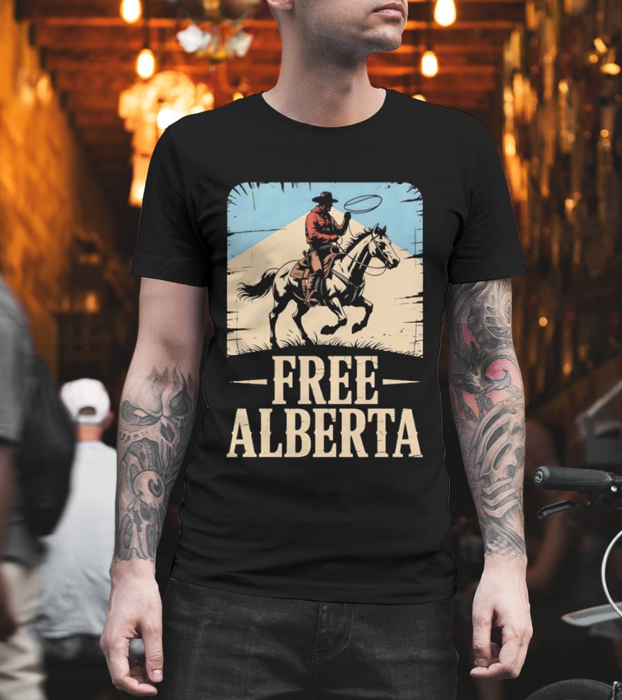 Prairie Man Lasso Figure Free Alberta T-Shirt