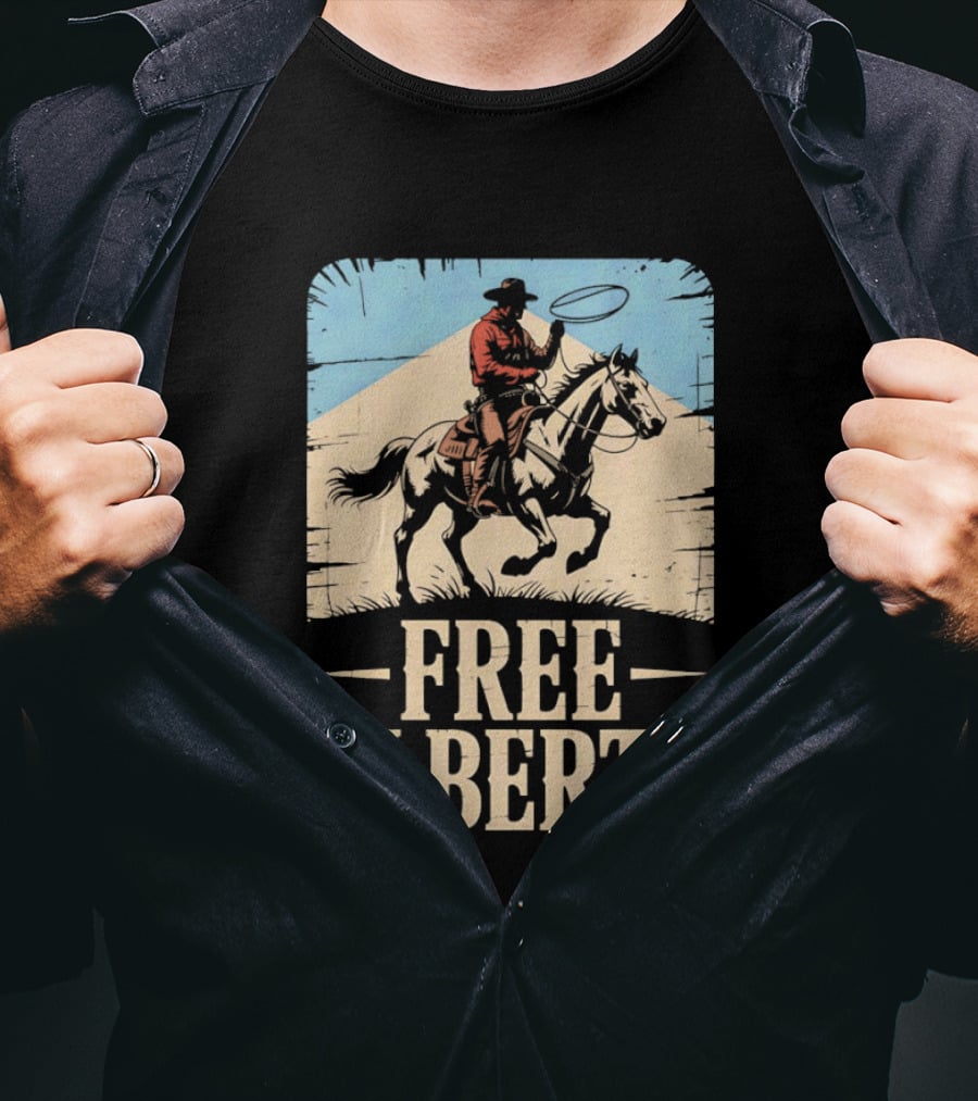 Prairie Man Lasso Figure Free Alberta T-Shirt