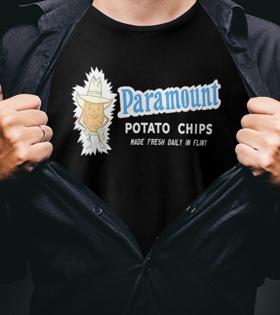 Paramount Potato Chips Made Fresh Daily In Flint Cowboy T-Shirt