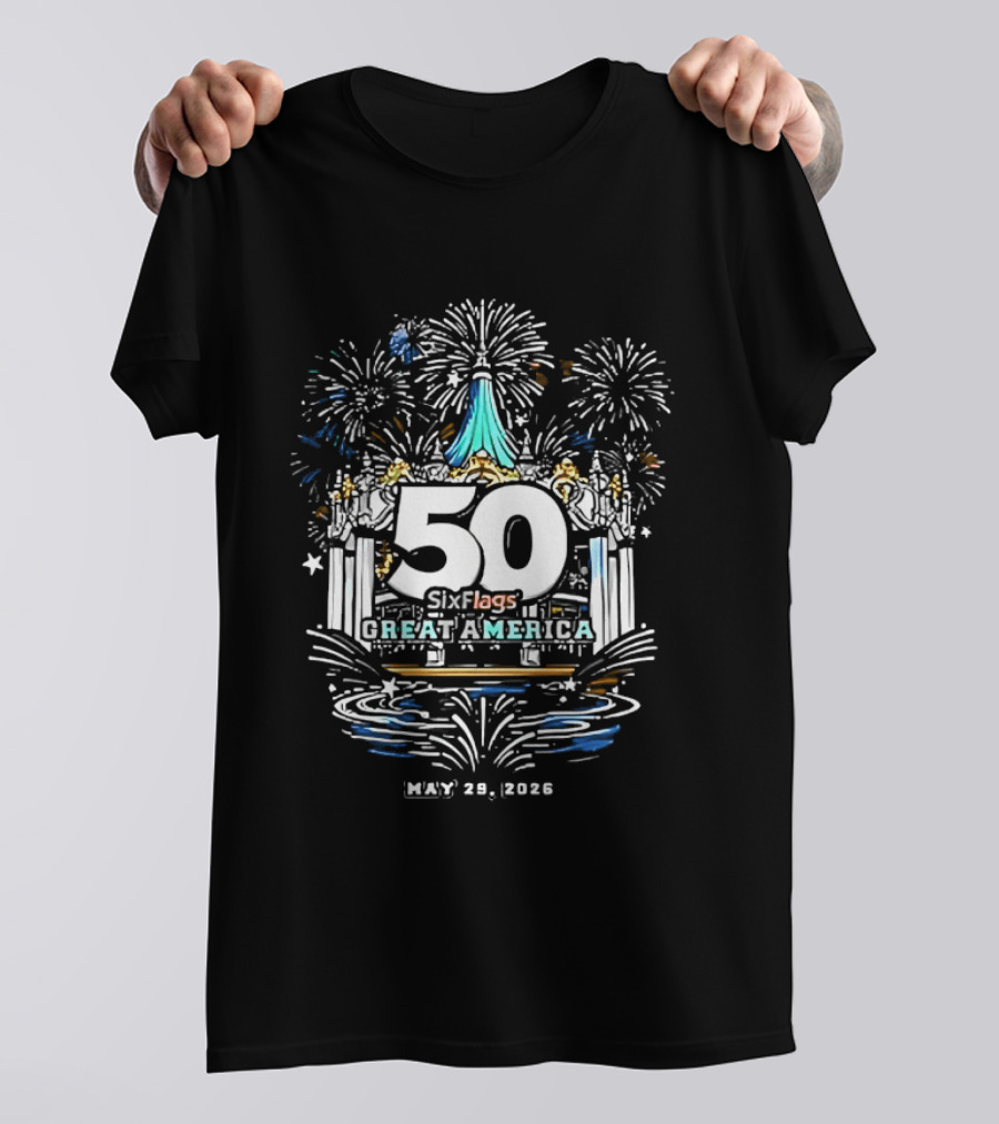 Six Flags Great America 50th Anniversary Celebration May 28 2026 T-Shirt