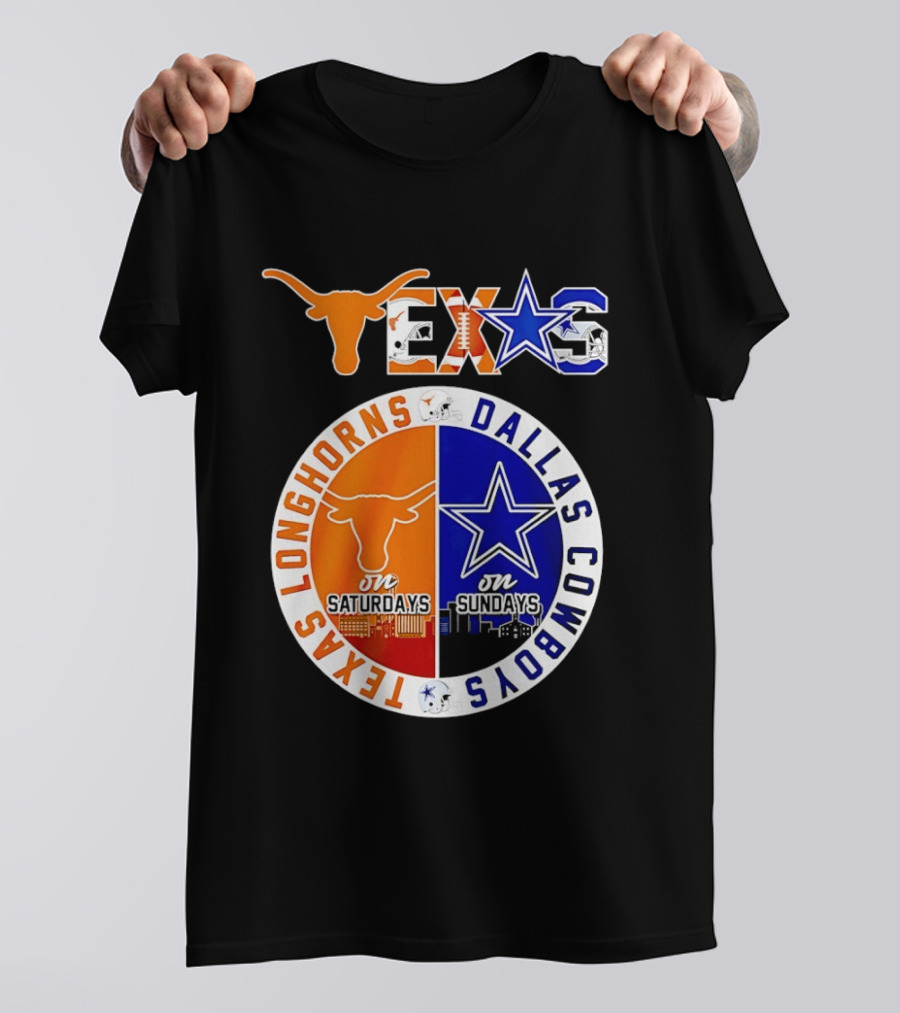Texas Longhorns Dallas Cowboys Game Day Weekend Saturdays Sundays T-Shirt