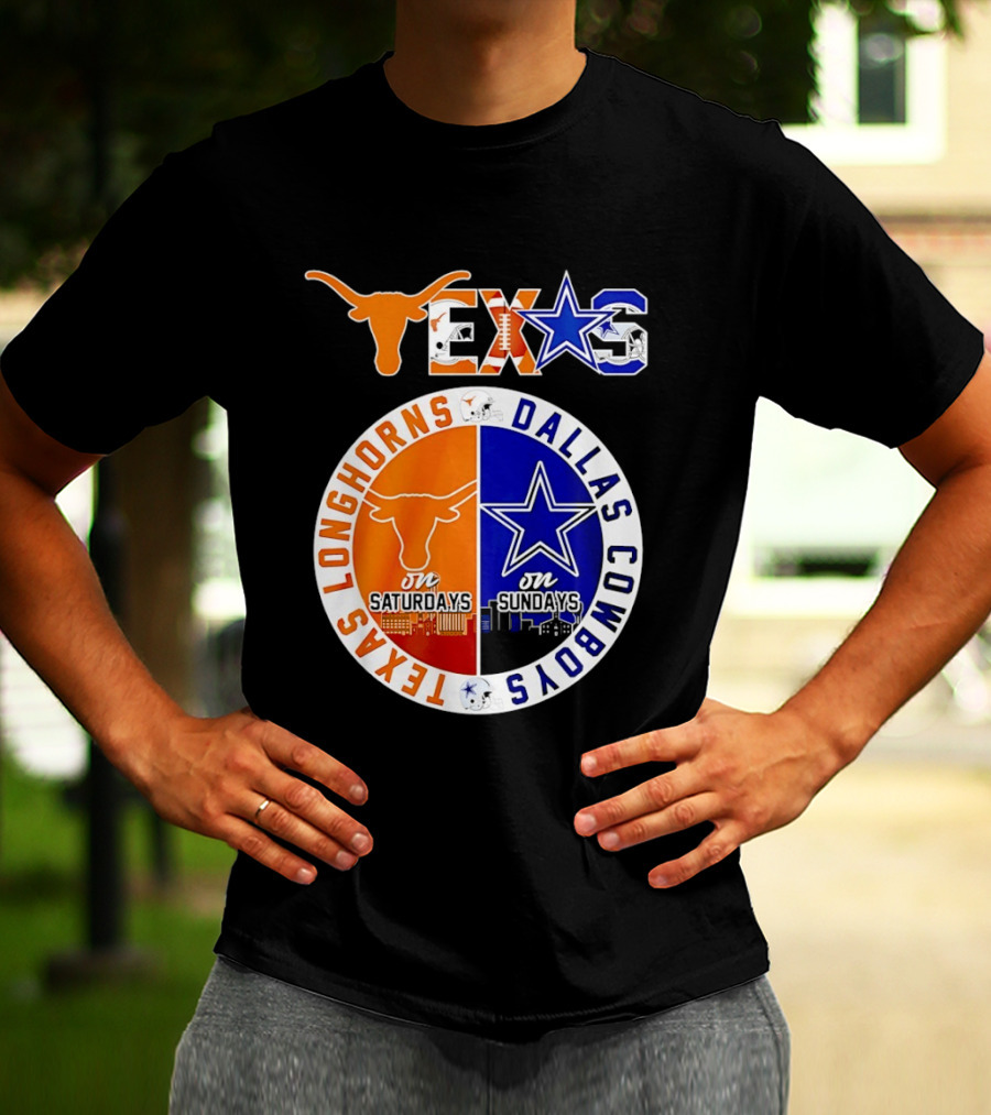 Texas Longhorns Dallas Cowboys Game Day Weekend Saturdays Sundays T-Shirt