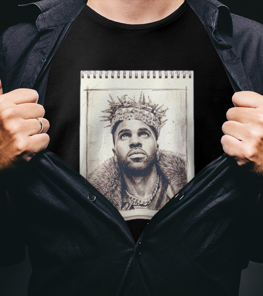 The Big Jason Derulo Sketchbook Crown Fur Chain T-Shirt