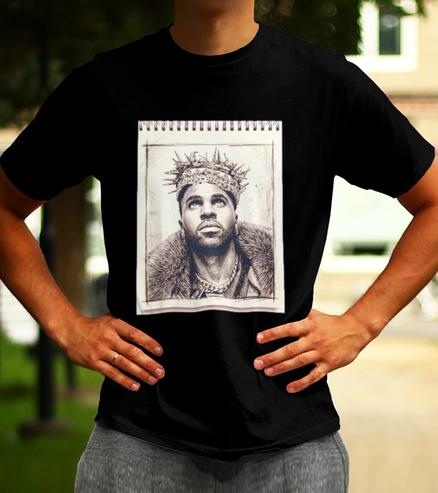The Big Jason Derulo Sketchbook Crown Fur Chain T-Shirt