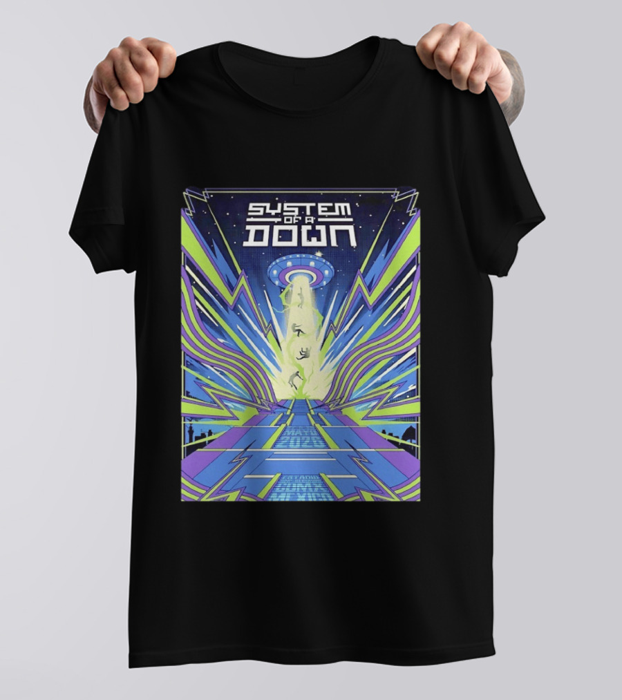 UFO Spaceship System Of A Down CDMX Mexico At Estadio GNP Seguros T-Shirt