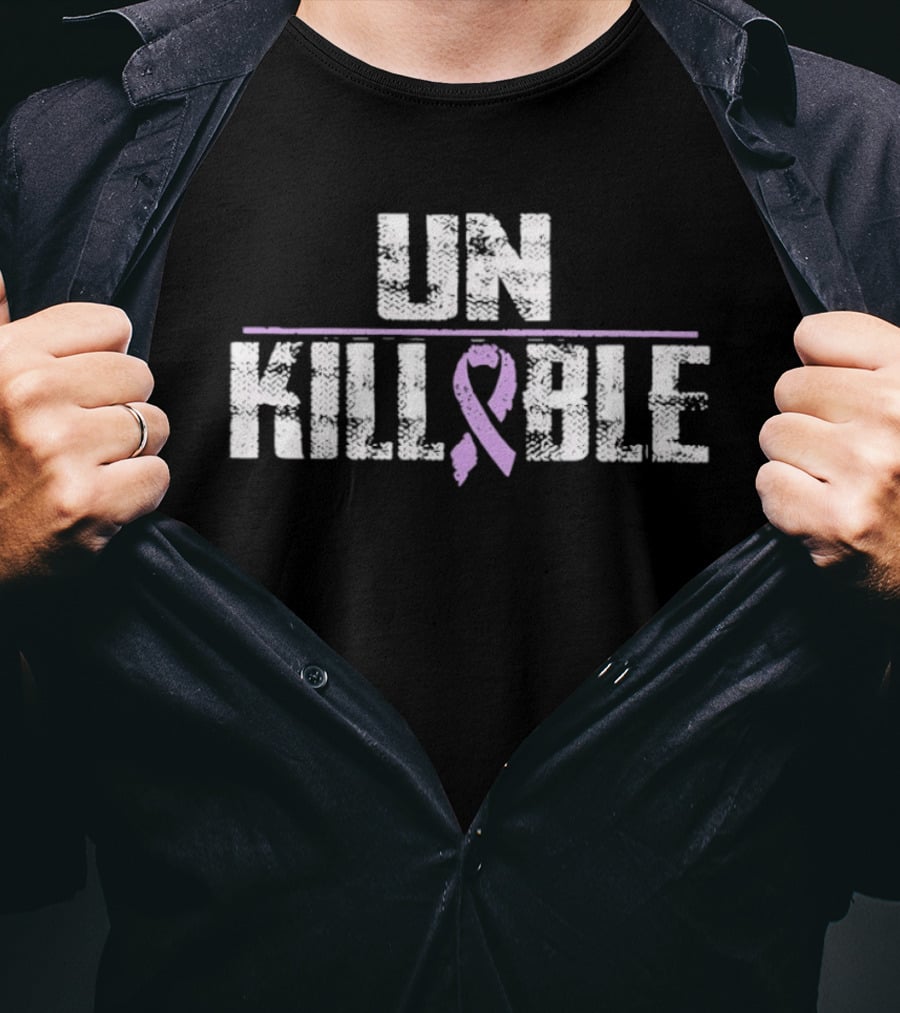 Unkillable Awareness Logo With Purple Ribbon T-Shirt