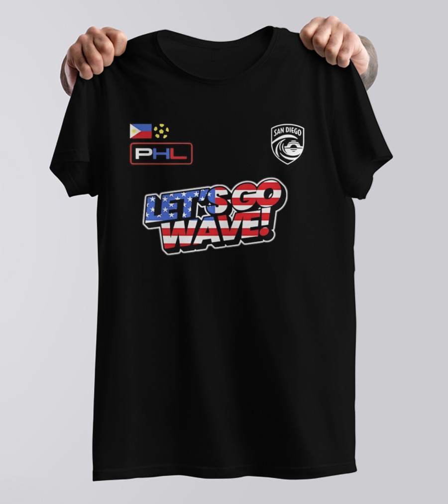 USA Let's Go Wave San Diego Wave FC PHL 2026 T-Shirt