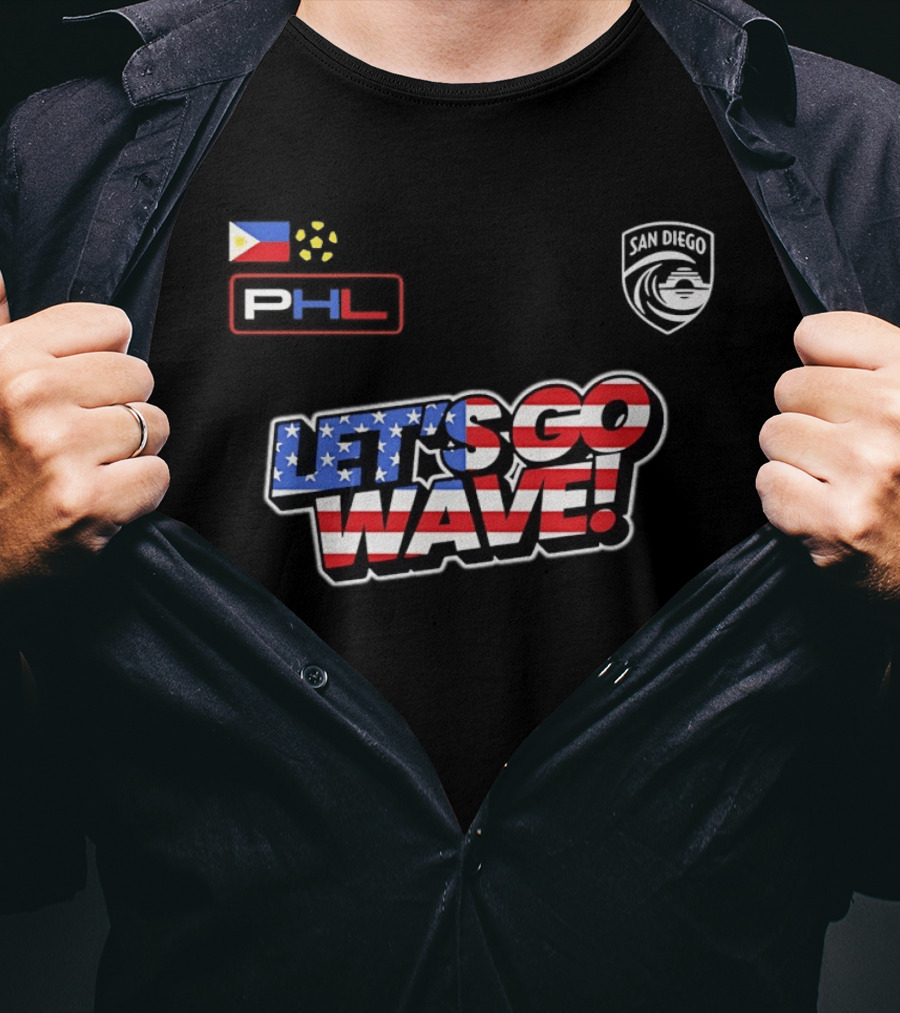 USA Let's Go Wave San Diego Wave FC PHL 2026 T-Shirt