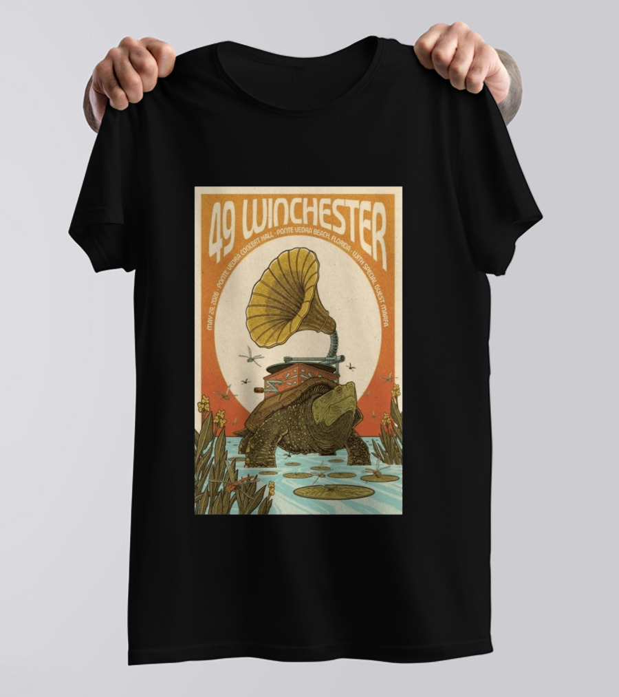 49 Winchester May 29 2026 Ponte Vedra Concert Hall Florida Vintage Phonograph Tortoise T-Shirt