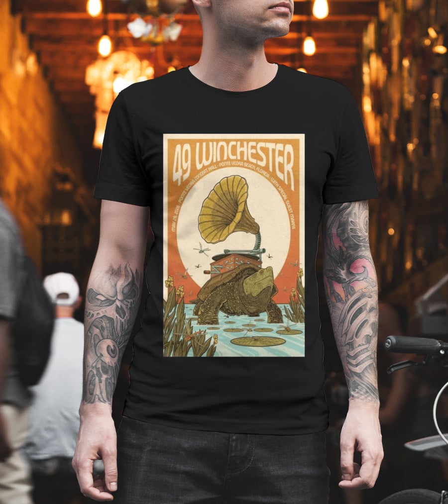 49 Winchester May 29 2026 Ponte Vedra Concert Hall Florida Vintage Phonograph Tortoise T-Shirt